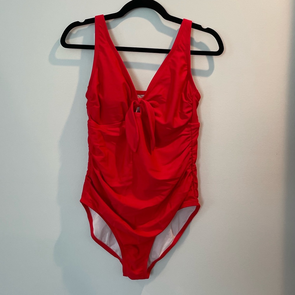 Red one piece bathing suit from Target